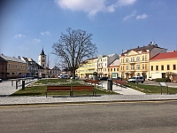 Týniště nad Orlicí - úterý 17.3.2020 kolem poledne. Mírové náměstí.