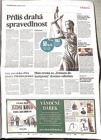 A pokračuje pod názvem "Příliš drahá spravedlnost", čímž není (zřejmě) myšlena socha :-)